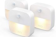 Lumi Stick-On Night Light, Warm White LED, Motion Sensor, Bedroom, Bathroom, Kitchen, Hallway, Stairs, Energy Efficient, Compact, 3-pack