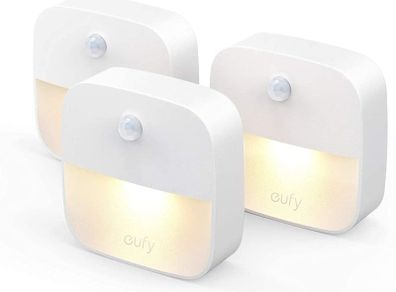 Lumi Stick-On Night Light, Warm White LED, Motion Sensor, Bedroom, Bathroom, Kitchen, Hallway, Stairs, Energy Efficient, Compact, 3-pack