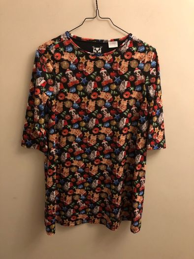 Christmas puppy top/dress (age 11-12)