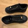 Black & Gold Faux Leather Trainers Size 5 Image 6