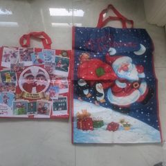 2 material Christmas gift bags