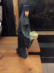 Wood Vintage Nun figure