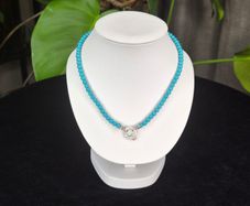 Thomas Sabo Charm Club Sterling Silver & Turquoise Style Bead Necklace 925 - 40cm