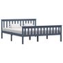 Bed Frame Grey Solid Pinewood 150 x 200 cm Image 2