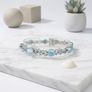 Silver bracelet Larimar & Neon Apatite Cluster Bracelet Image 2