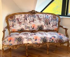 Vintage French Rococo Giltwood 2-Seater Sofa / Settee
