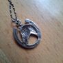 Silver horses head and horseshoe Pendant Image 3