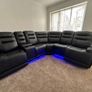 Halifax Corner Electric Leather Recliner Sofa - USB ports - LED lights Image 6