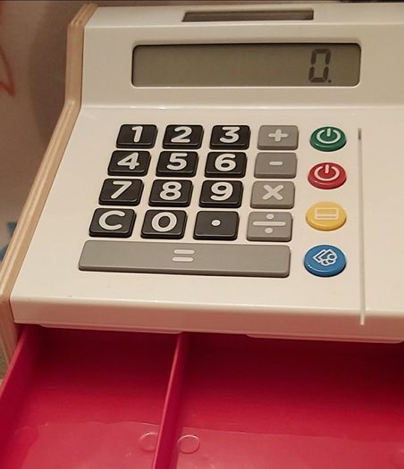 Solar powered wooden toy cash register (1501) 1