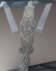 Bridal Crystal and Pearl Sash