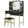 Dressing Table Set, with Storage and Stool - Black Image 7