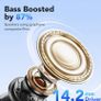2025 New Bluetooth Earphones with 4 ENC Noise Cancelling Mic, Bass Boost 87%, 50H Ear phones with IP6 Waterproof-A10bBlack Image 6