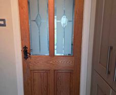solid oak doors x 3, v heavy. Measurements are 198 x 76 cm