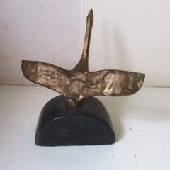 Irish School Bronze Swan On Marble Base