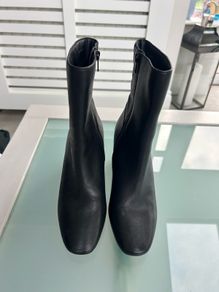Genuine leather black ankle boots m&s
