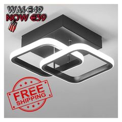 NEW SALE | Ceiling Light Modern 22W LED Cool White 6000K Acrylic Square Ceiling Lamp for Hallway Office Bedroom Kitchen Living Room Bedroom Ceiling Lights