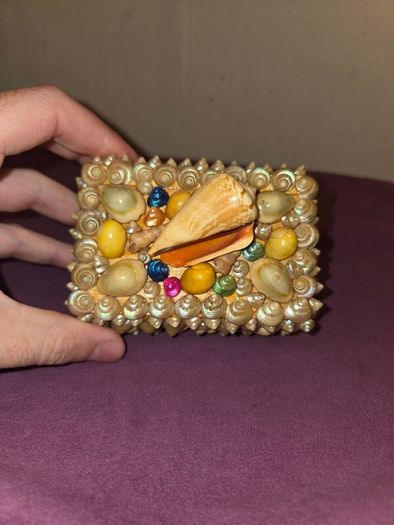 1970's Irish hand made Sea Shell Trinket Box