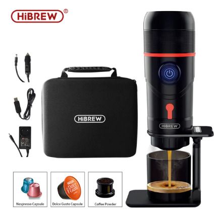 Portable Coffee Machine for Car & Home,DC12V Expresso Coffee Maker Fit Nexpresso Dolce Pod Capsule Coffee Powder H4