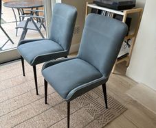 2 Dining Chairs in Blue/Grey: Excellent Condition