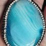 Pendant made of 925 silver and blue agate. Image 6