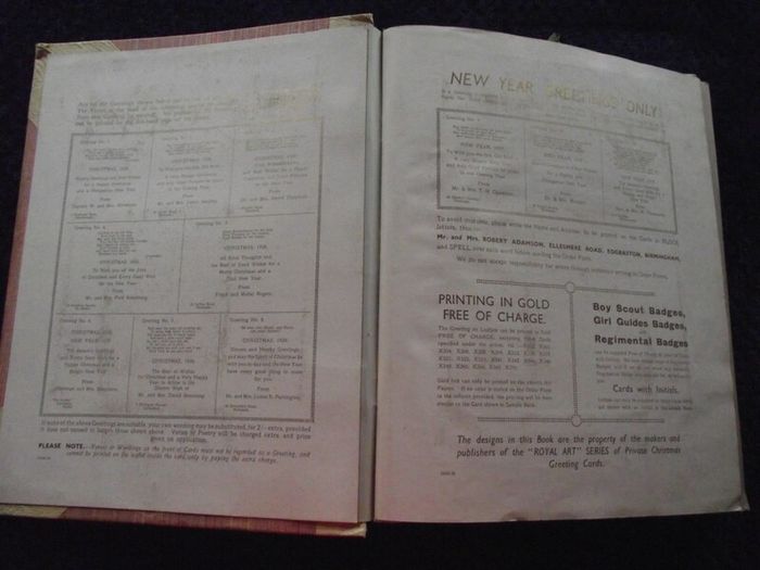 1936 Greeting card and Calendar sample book - The Royal Art Private Christmas Greeting Cards