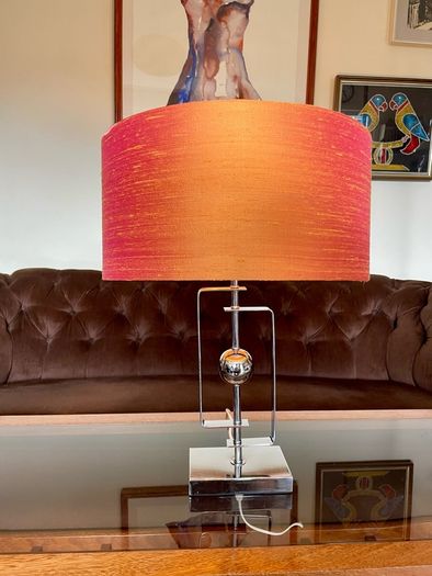 Stylish Italian Style Repro Chrome Space Age MCM Table Lamp