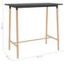 Bar Table Grey 120x60x105 cm MDF & Solid Beechwood Image 5