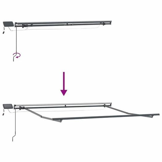 Retractable Awning Manual Beige 350 x 250 cm Fabric