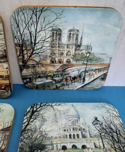 New vintage coasters Parisx6 in packaging
