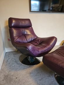 leather chair and footstool