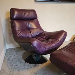 leather chair and footstool
