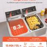 Double Deep Fat Fryer 5000W Commercial Twin Basket Stainless Steel Fryer 12L Image 8