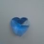 Blue Heart pendant beads, Craft supplies, Glass heart, Suncatcher parts, Jewellery supplies Image 4