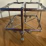 Vintage 4 piece Glass Cut Cruet Set, with Silver Plated Stand Image 4