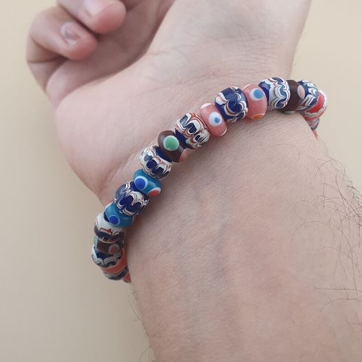Vintage Venetian Style mix Glass Bead Bracelet