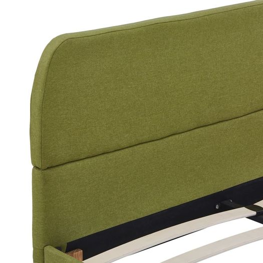 Bed Frame Green Fabric 135x190 cm