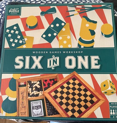 Wooden Board Game Six In One