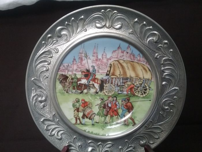 Ceramic & Pewter Plaque