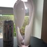 Large Abstract pink&white glass vase Image 4