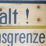 German ww2 ,steel HALT ! reichs border post sign. 1939/45 , (84 x 55 cms) Image 3