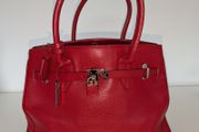 Birkin/Hermes Inspired Leather Bag - Red (Jasper Conran)