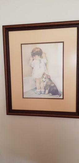 Bessie Pease Gutmann Vintage Print entitled GIRL and DOG - SHAME