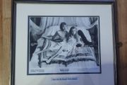 Framed 10x8 Black &amp; White Photo from Royal Flash Scene Malcolm McDowell &amp; Britt Ekland  Signed by Britt Ekland with COA