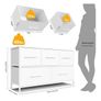 Dresser for Bedroom with 5 Fabric Drawers, TV Stand with 4 Castors, Storage Organizer Unit for Living Room Kids Room (White) Image 3