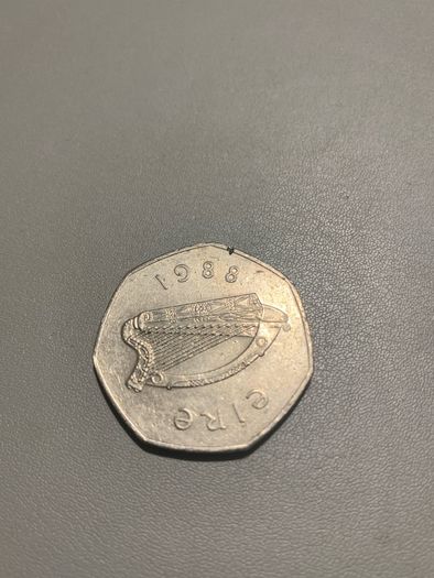 Fifty Pence Irish Coin 1988