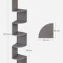FREE P&P Corner Shelf, 5-Tier Floating Wall Shelf with Zigzag Design, Bookshelf, Grey Image 6