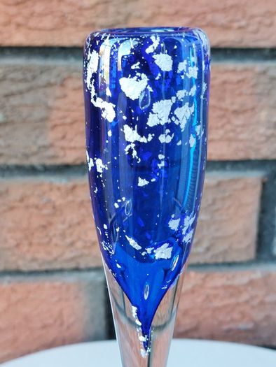 Adam Aaronson Art Glass Footed Bud Vase