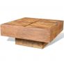 Coffee Table Brown Square Solid Mango Wood Image 5