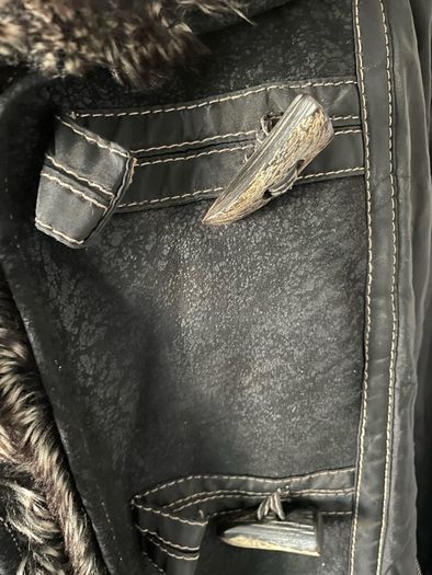 womens padded coat faux fur and suede waterproof winter size 10-12