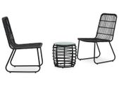 3 Piece Bistro Set Poly Rattan Black